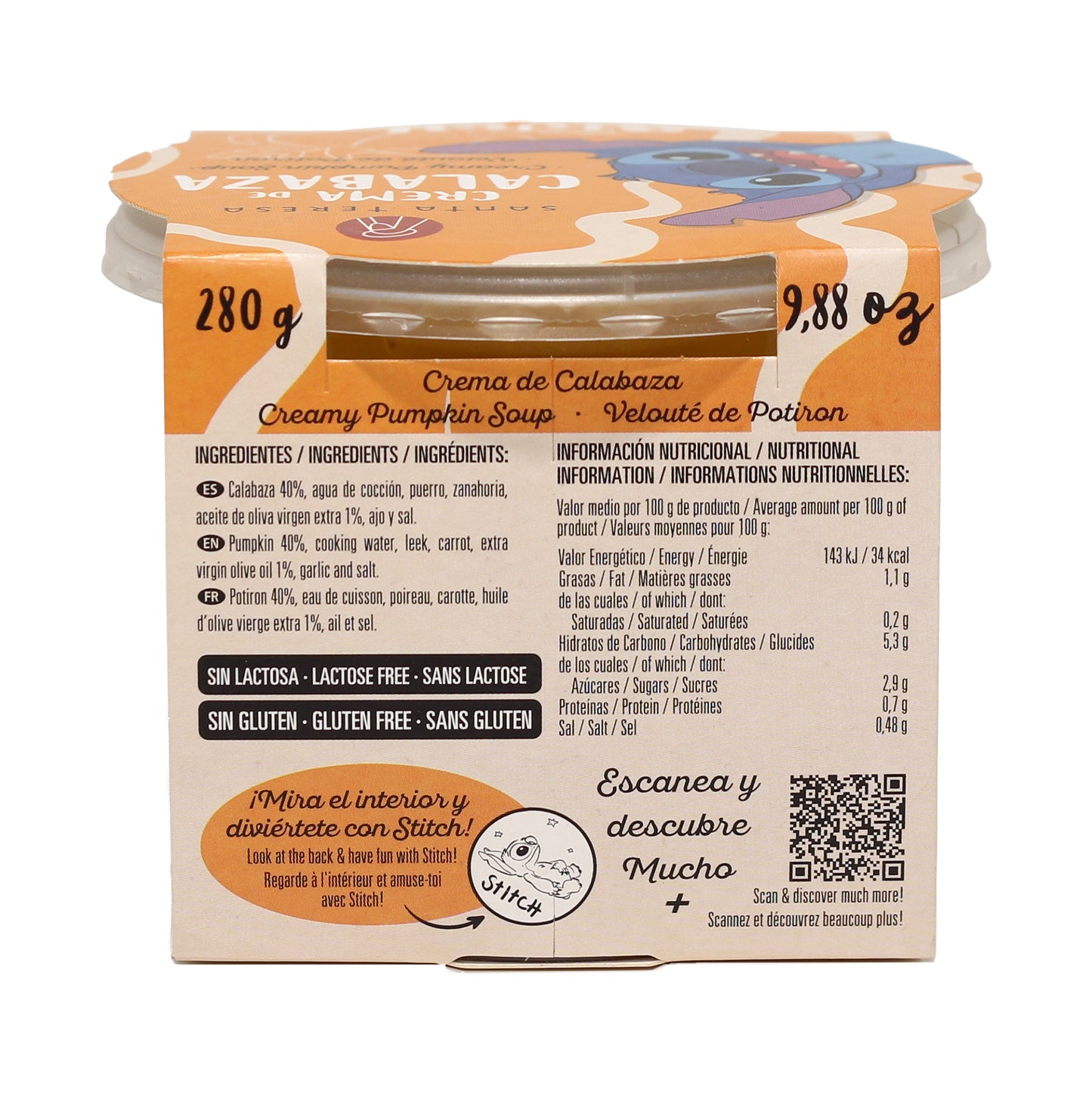 Santa Teresa - Crema De Calabaza Disney. Con Aceite De Oliva Virgen Extra. Sin Conservantes, Sin Gluten, 280g