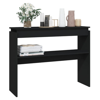 Mesa Consola Madera Contrachapada Negro 102x30x80 Cm_1