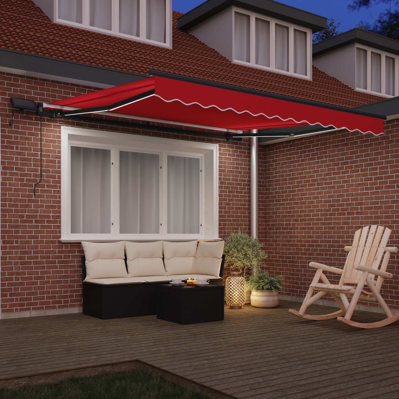 Toldo Retráctil Rojo 300 X 250 Cm Tela Y Aluminio_2