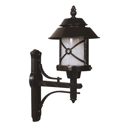 Aplique De Pared Para Exterior, Abs , Negro, 36x36x63, Casquillo E 27 Max 60 W_0