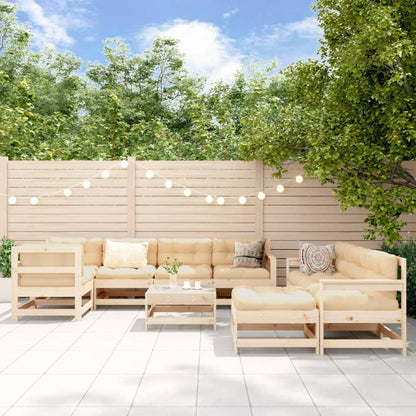 Vidaxl Juego Muebles De Jardín 10 Piezas Madera Maciza Pino_1