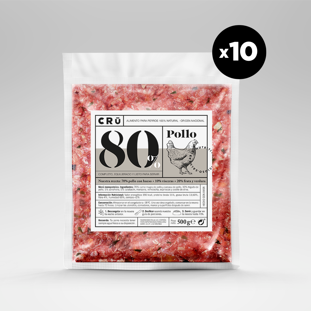 Menú Barf De Pollo Para Perro - 10 Paquetes_0