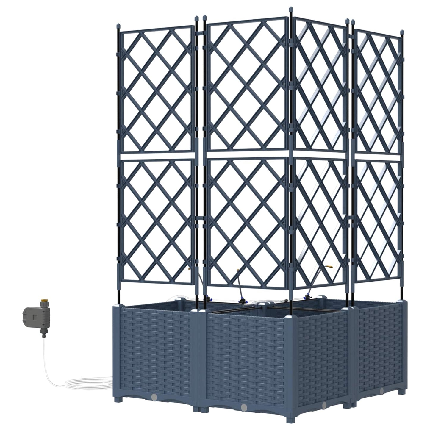 Macetero De Jardín 3 Uds. Gris 80 X 80 X 142 Cm Pp_4