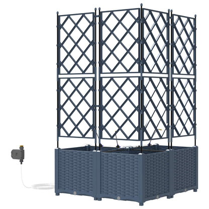 Macetero De Jardín 3 Uds. Gris 80 X 80 X 142 Cm Pp_4