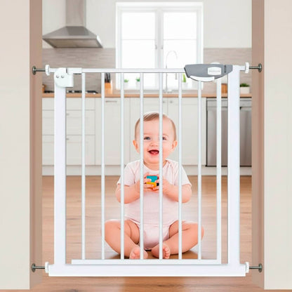 Valla De Seguridad Infantil Y Para Mascotas, Ancho Ajustable De 75 A 84 Cm, Blanco Jowy_3