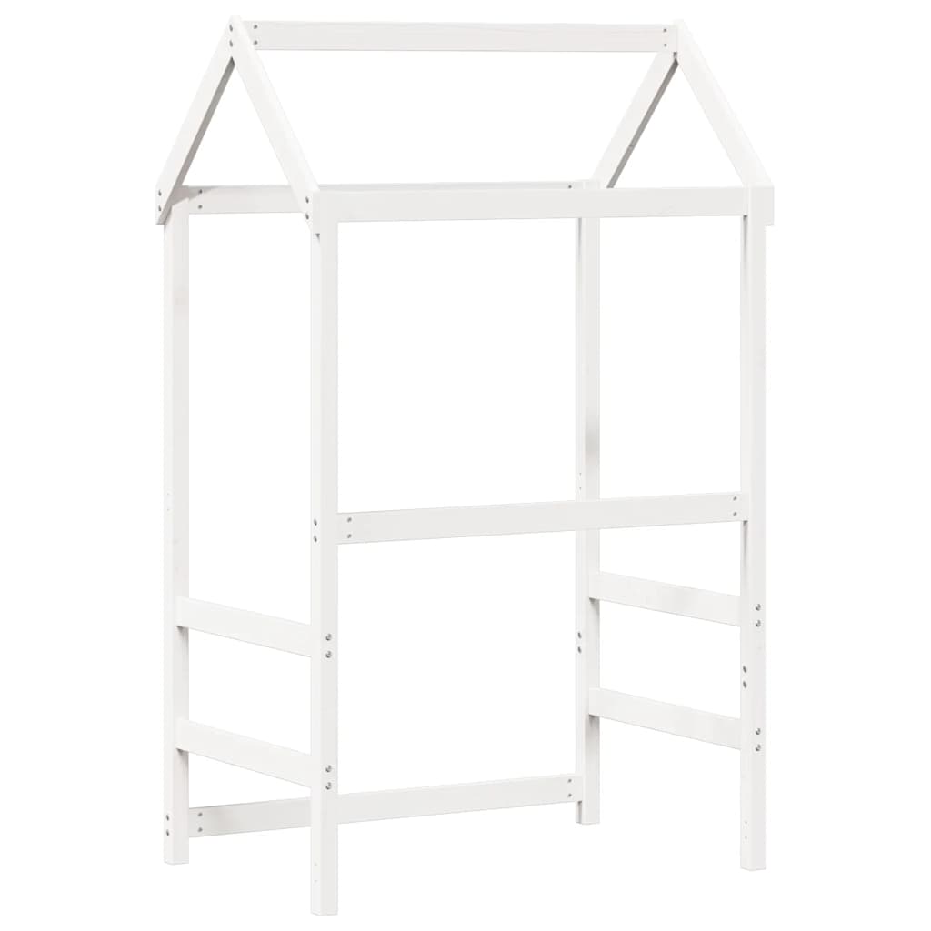 Techo De Cama Infantil Madera Maciza Pino Blanco 98x70x176,5 Cm_5