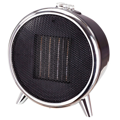 Calefactor Cerámico Led, Portátil, 2 Niveles Potencia, Termostato Automático, Diseño Moderno, Briebe, Ht1129, Negro/plata