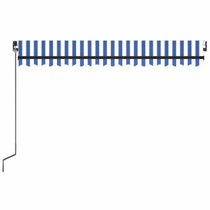 Toldo Manual Retráctil Con Led Azul Y Blanco 450x300 Cm_3