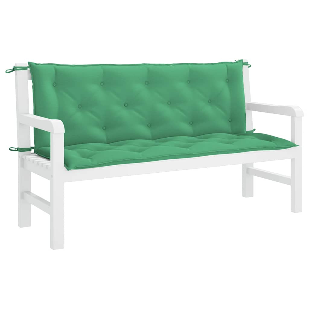 Vidaxl Cojín De Banco De Jardín Tela Oxford Verde 150x(50+50)x7 Cm_3