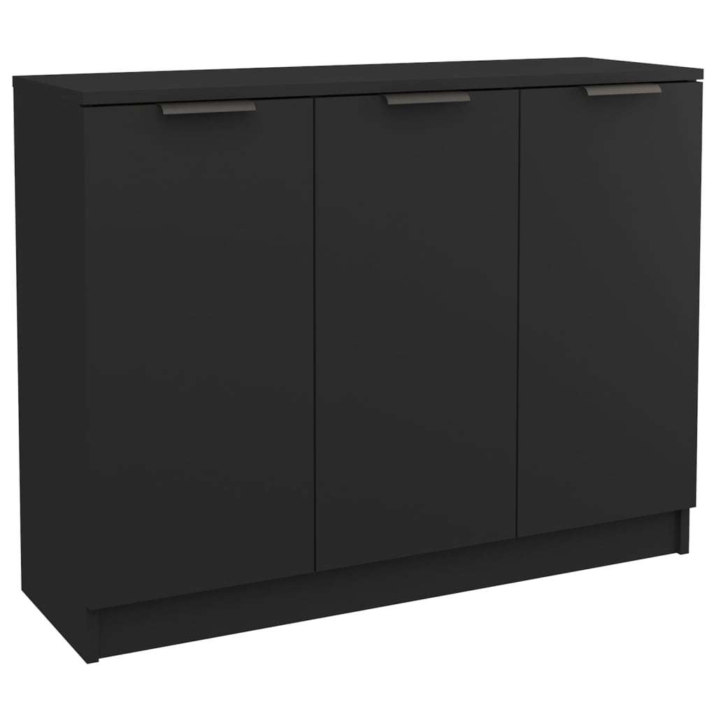 Aparador De Madera Contrachapada Negro 90,5x30x70 Cm / Vetonek_2