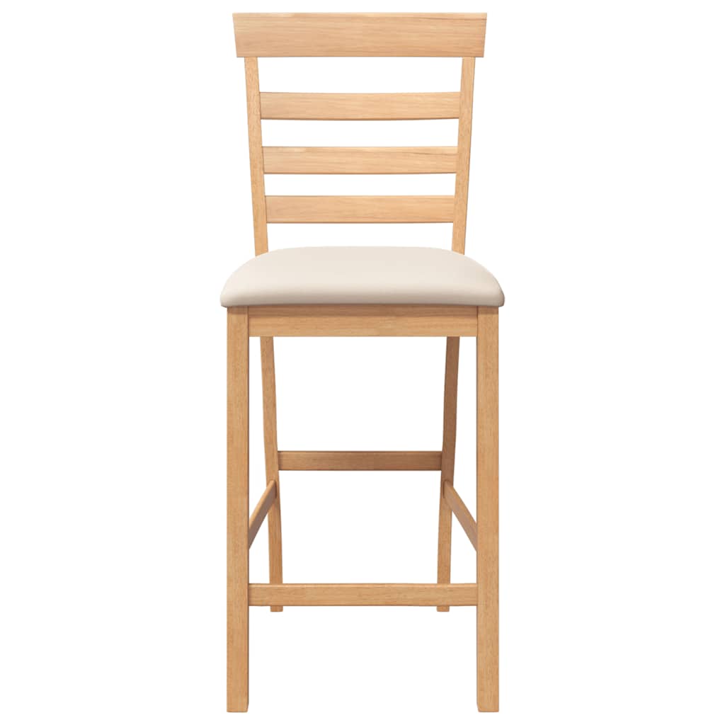 Taburetes De Bar Con Cojines 2 Uds Madera Maciza Natural Caucho_3