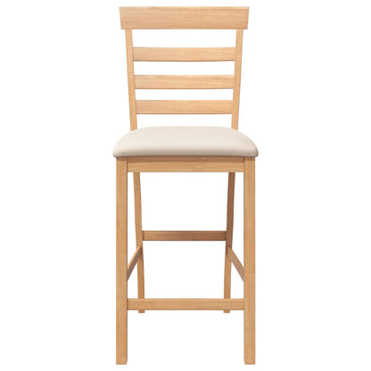 Taburetes De Bar Con Cojines 2 Uds Madera Maciza Natural Caucho_3