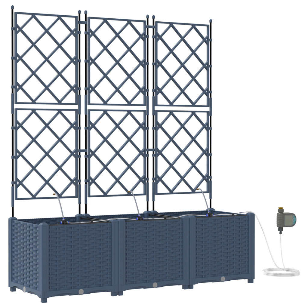 Vidaxl Jardineras Gris 120 X 40 X 142 Cm Acero_0