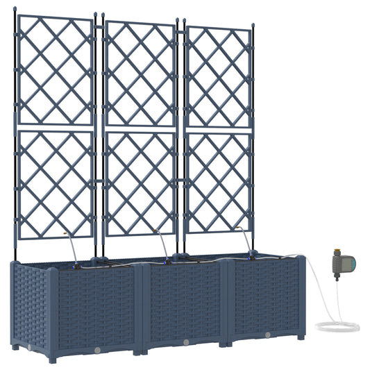Vidaxl Jardineras Gris 120 X 40 X 142 Cm Acero_0