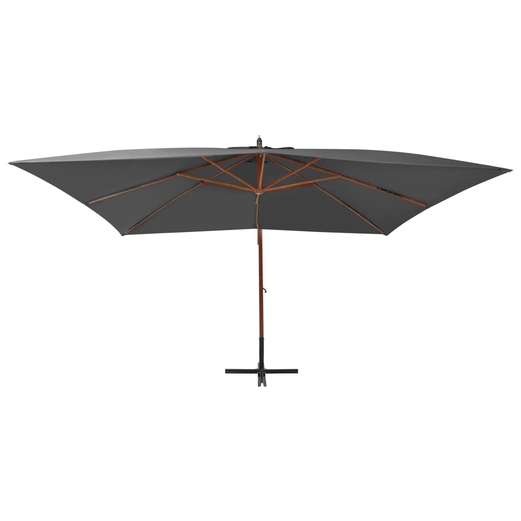 Vidaxl Sombrilla Jardín Voladiza Palo De Madera Antracita 400x300 Cm_1