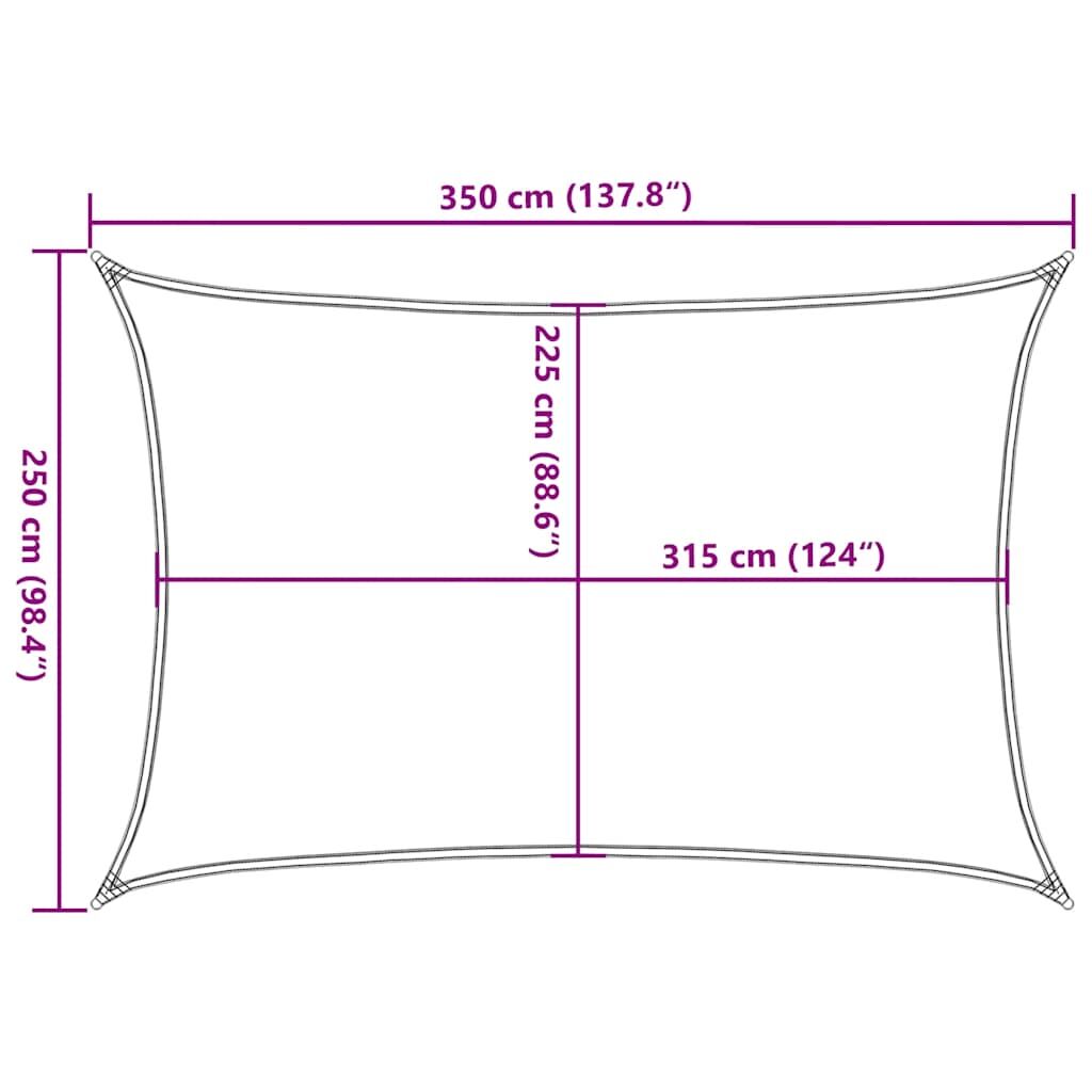Vidaxl Toldo De Vela Rojo Hdpe 160 G/m² 2,5x3,5 M_2