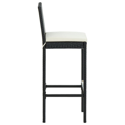 Taburetes De Cocina Con Cojines 6 Uds Ratán Sintético Negro_3