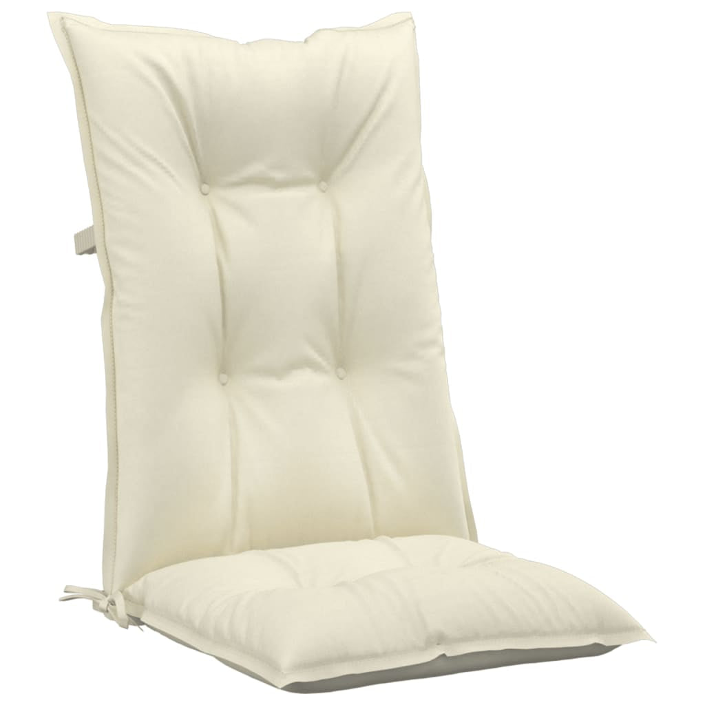 Vidaxl Cojín Silla De Jardín Respaldo Alto 2 Uds Tela Crema 120x50x7cm_3