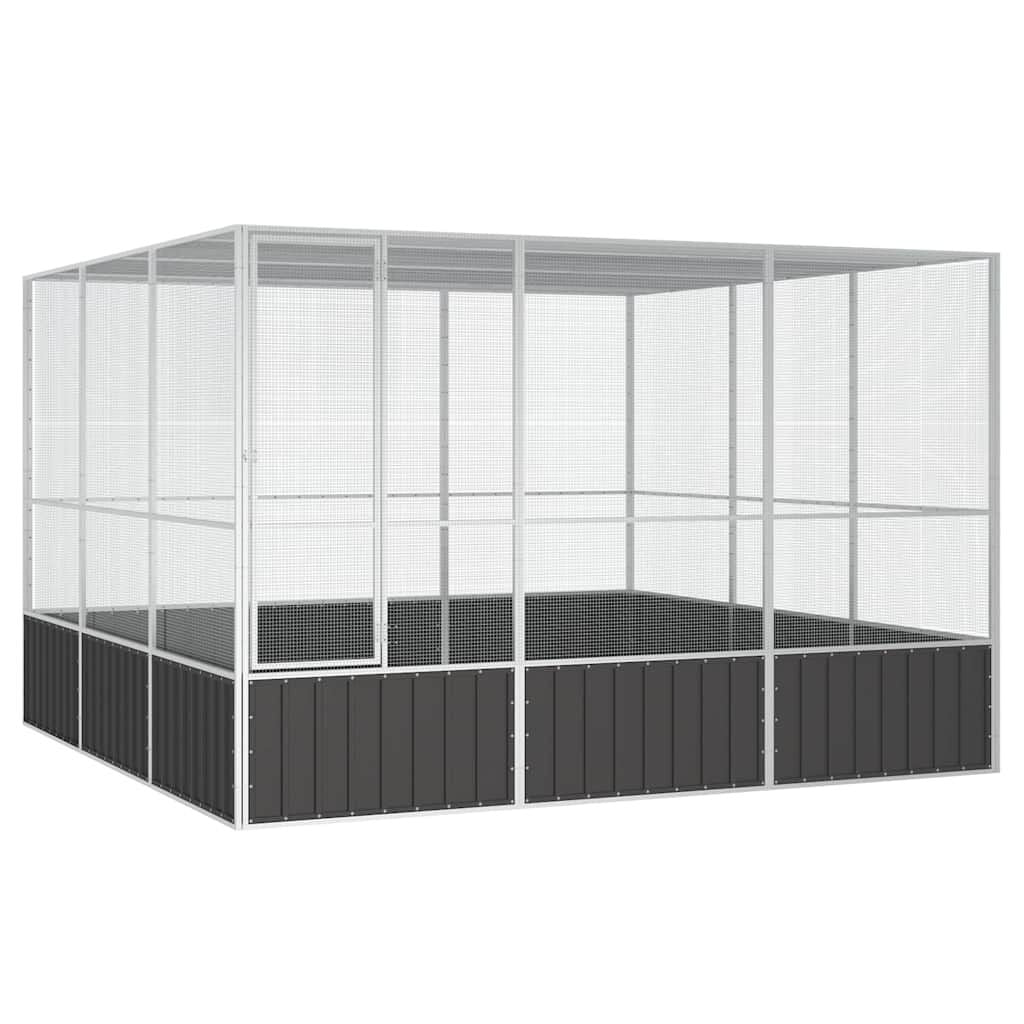 Vidaxl Jaula Pájaros Acero Galvanizado Antracita 302,5x324,5x211,5 Cm_0
