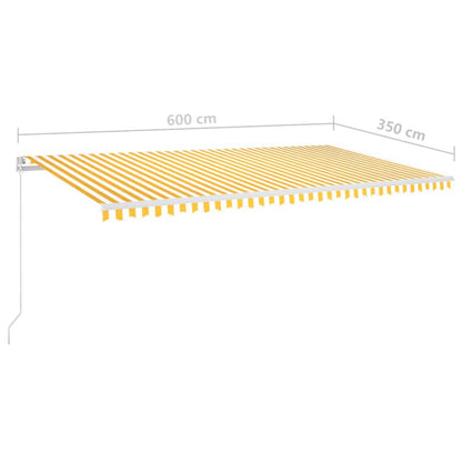 Toldo Retráctil Manual Amarillo Y Blanco 600x350 Cm_5