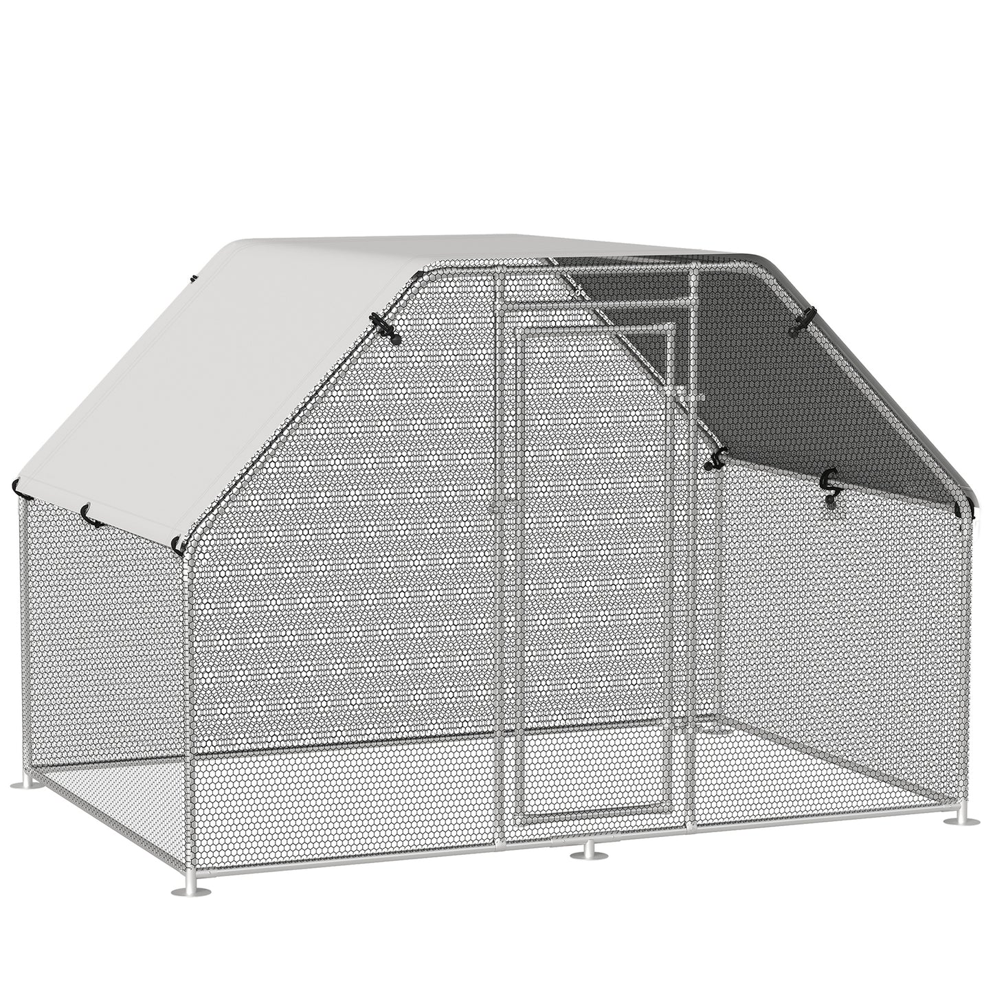 Pawhut Gallinero De Exterior 280x193,5x195 Cm Estructura De Metal Galvanizado_0
