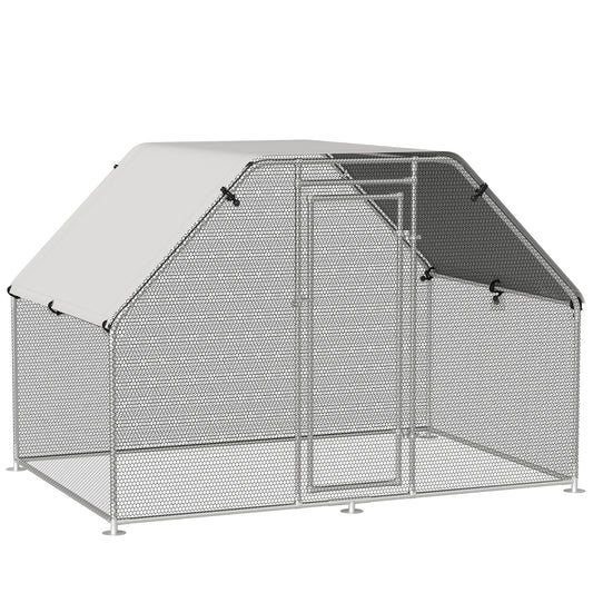 Pawhut Gallinero De Exterior 280x193,5x195 Cm Estructura De Metal Galvanizado_0