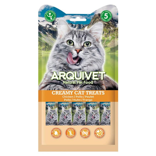 Creamy Cat Treats Snack cremoso de Pollo Arquivet 5x14 g