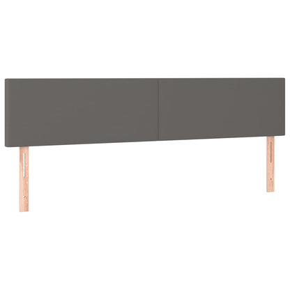 Cama Box Spring Colchón Y Led Cuero Sintético Gris 200x200 Cm / Vetonek_4