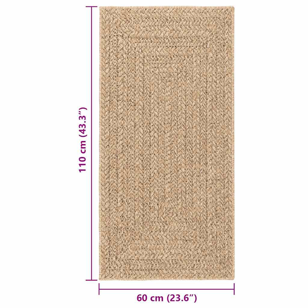Vidaxl Alfombra Zizur Apariencia Yute Interior Exterior Beige 60x110cm_2