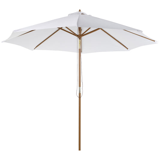 Outsunny Parasol Grande De Patio Y Piscina Ángulo Regulable Poliéster Φ300x250cm_0