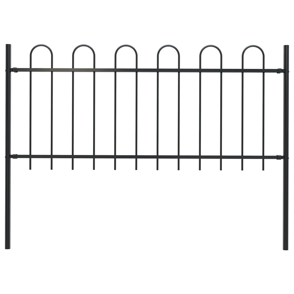 Valla De Jardín Con Puntas De Aro Acero Negro 1,7 M / Vetonek_1