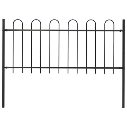 Valla De Jardín Con Puntas De Aro Acero Negro 1,7 M / Vetonek_2