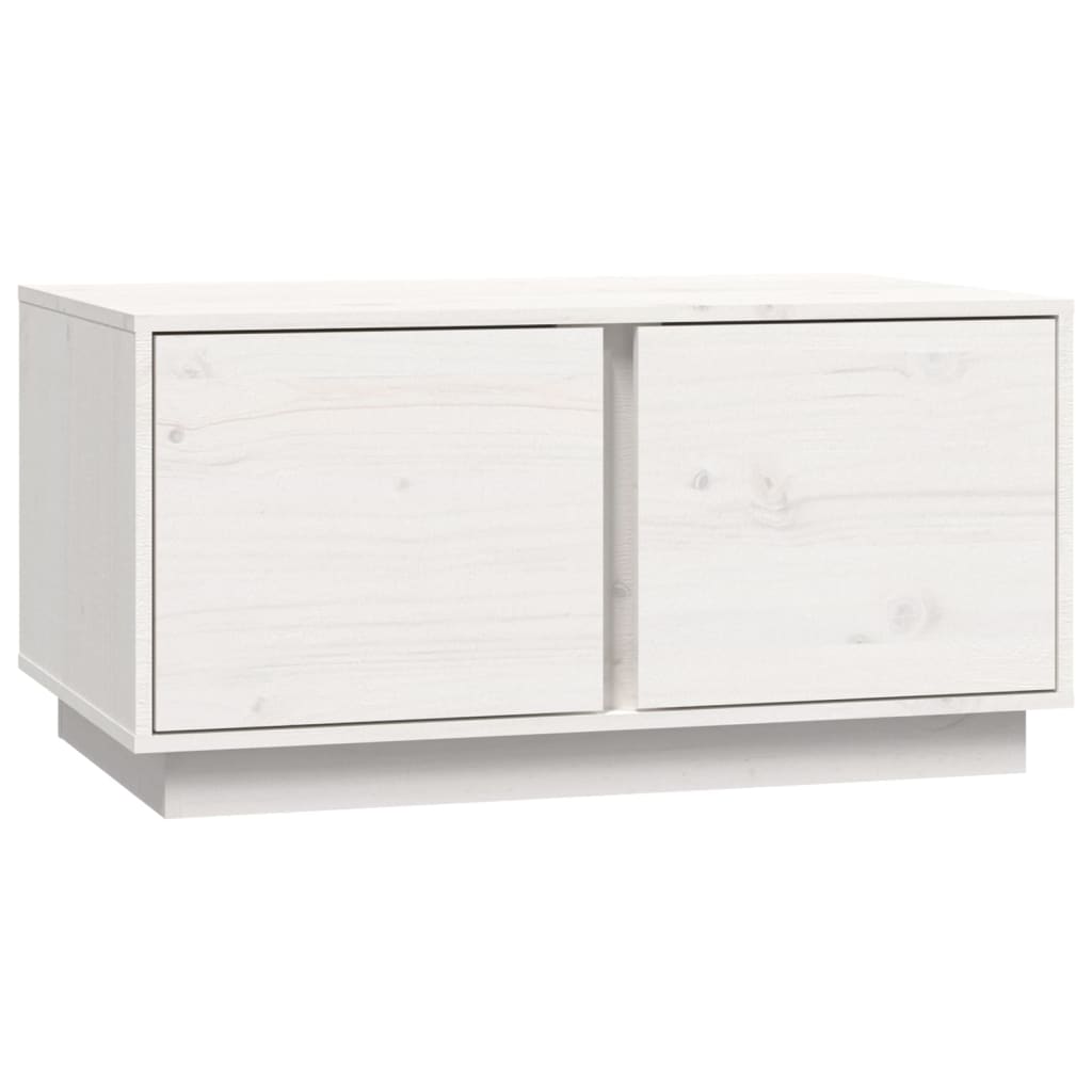 Mesa De Centro Madera Maciza De Pino Blanco 80x50x40 Cm_0
