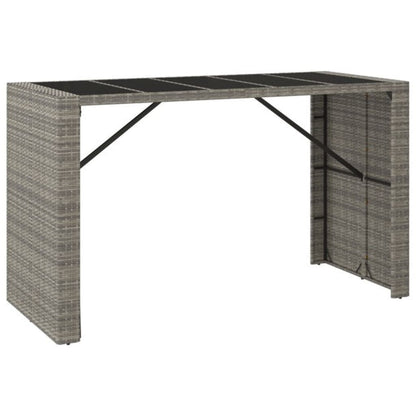 Vidaxl Mesa Y Taburetes Altos Jardín 9 Piezas Ratán Sintético Gris_4