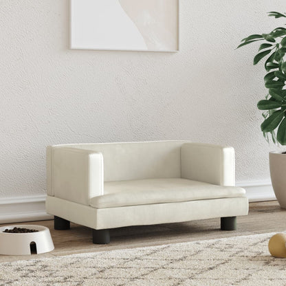 Cama Para Perros De Terciopelo Crema 60x40x30 Cm / Vetonek_5