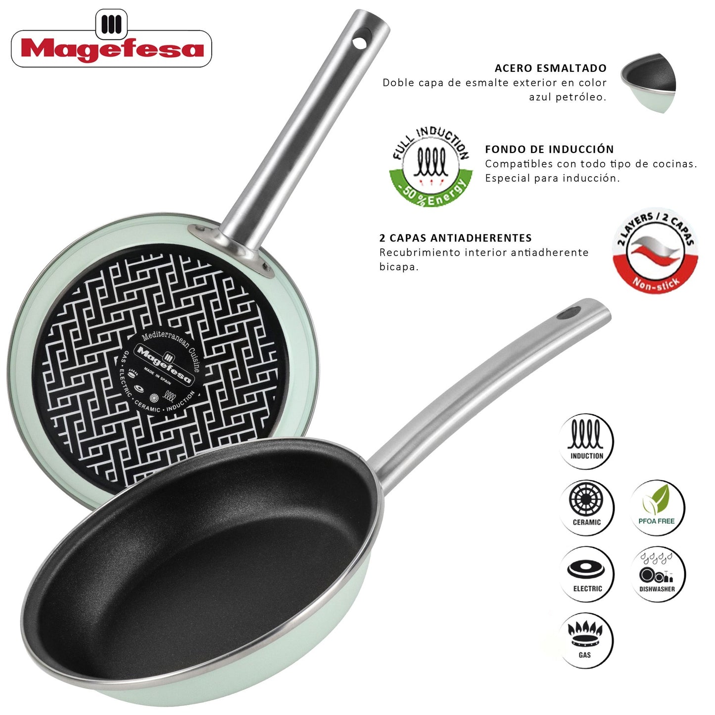 Sartén 'nordic' Verde Ø20cm Acero Esmaltado Magefesa_3