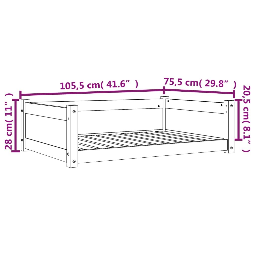 Vidaxl Cama Para Perros Madera De Pino Marrón Cera 105,5x75,5x28 Cm_2