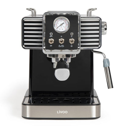 Livoo Cafetera Exprés Con Espumador De Leche Negro 1,5 L 1350 W_0