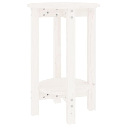 Mesa De Centro De Madera Maciza De Pino Blanco Ø40x60 Cm_0