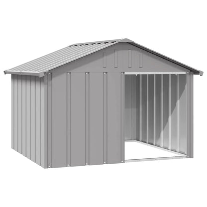 Vidaxl Casa Para Perros Acero Galvanizado Gris 116,5x153x81,5 Cm_0