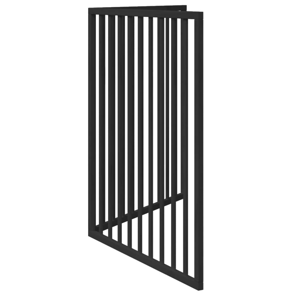 Vidaxl Puerta Para Perros Plegable De 2 Paneles, Color Negro, 160 Cm, Madera De Álamo_4