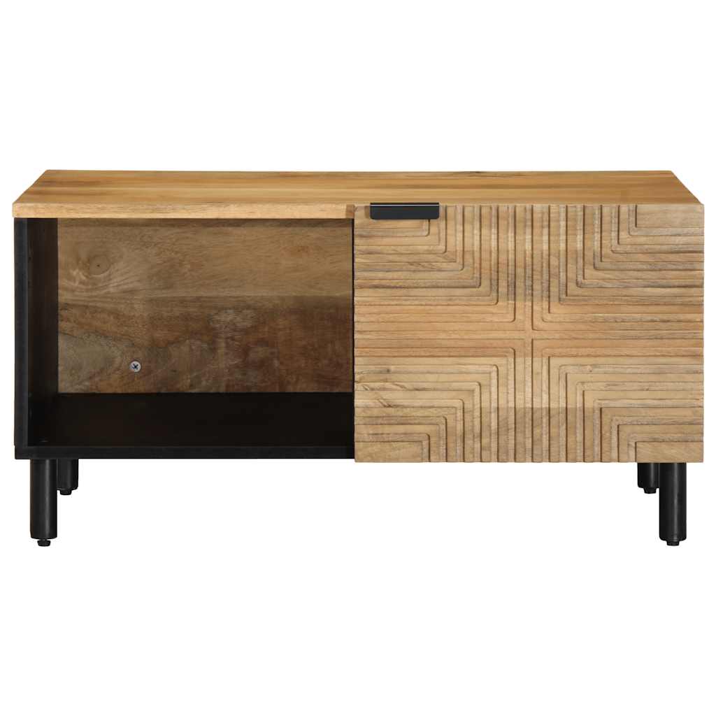 Mesa De Centro Marrón 80x50x40 Cm Madera Maciza Mango_0