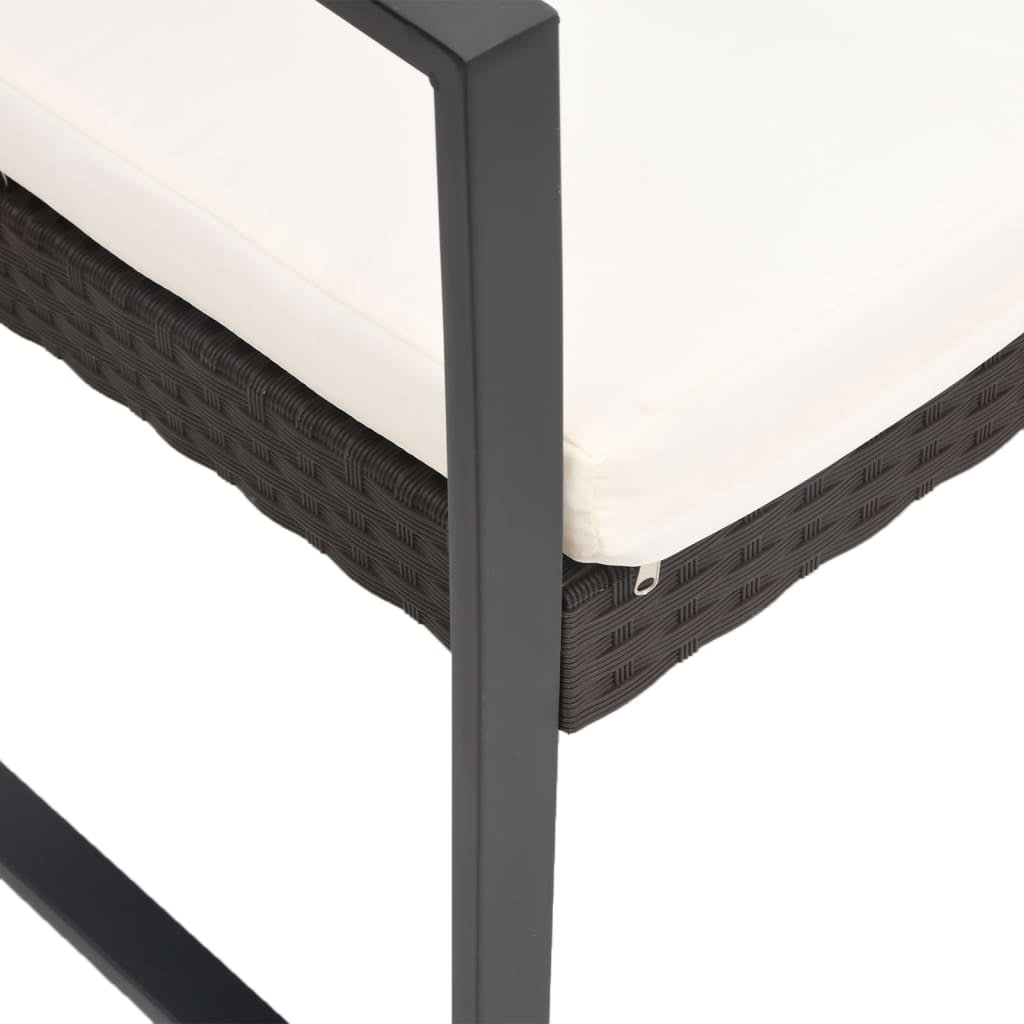 Vidaxl Set Comedor De Jardín 5 Pzas Y Cojines Pp Aspecto Ratán Marrón_3