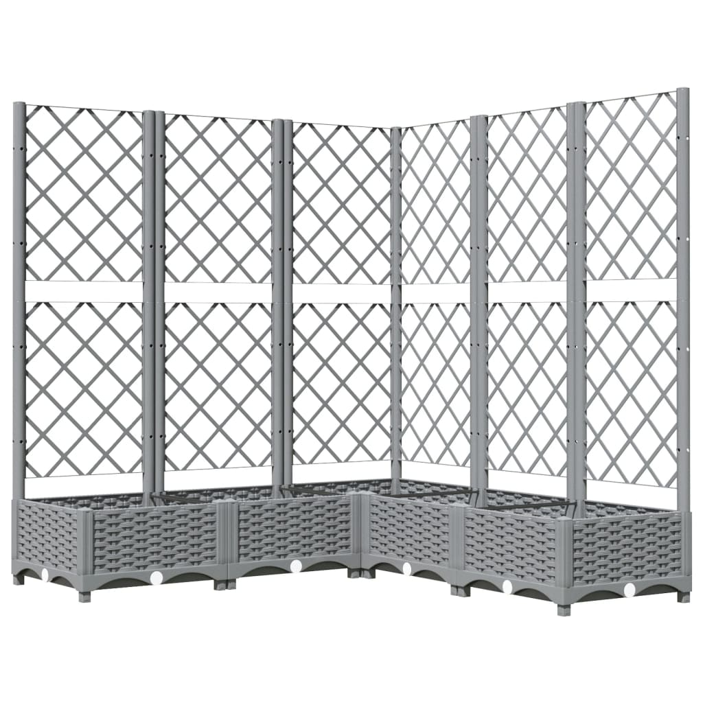 Jardinera Con Enrejado Pp Gris Claro 120x120x121,5 Cm_0