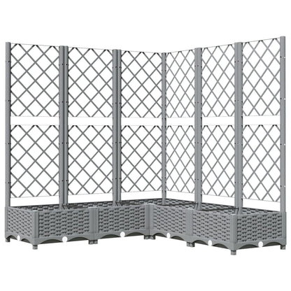 Jardinera Con Enrejado Pp Gris Claro 120x120x121,5 Cm_0