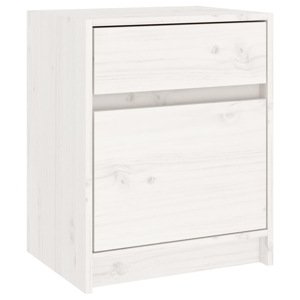 Mesitas De Noche 2 Uds Madera Maciza Pino Blanco 40x31x50 Cm_4