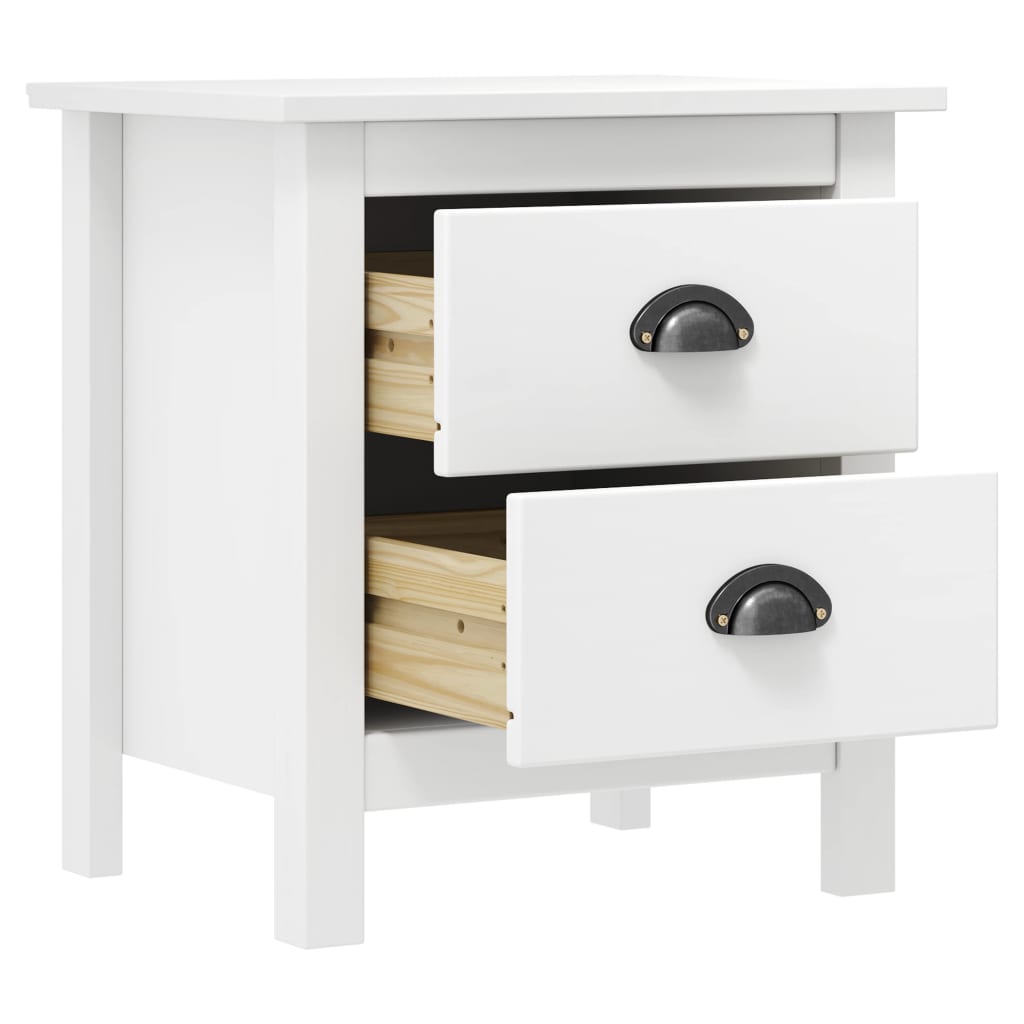 Mesita De Noche Hill Madera Maciza De Pino Blanco 46x35x49,5 Cm_2