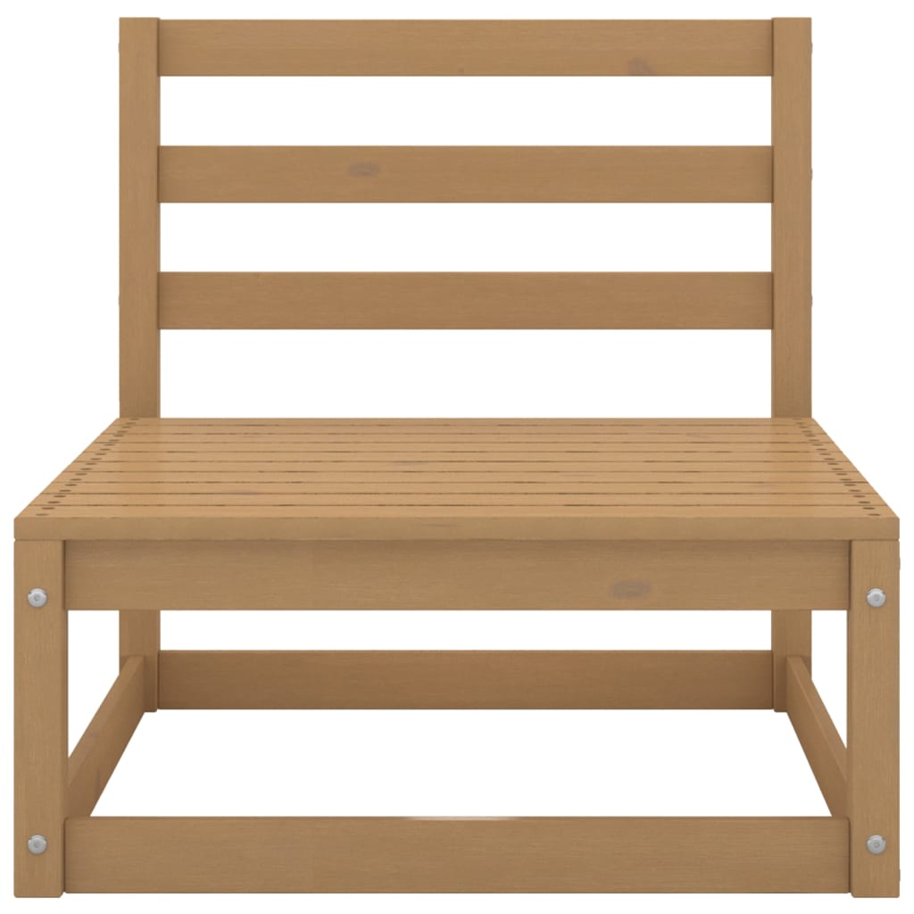 Muebles De Jardín 7 Piezas Marrón Miel Madera Maciza De Pino / Vetonek_3