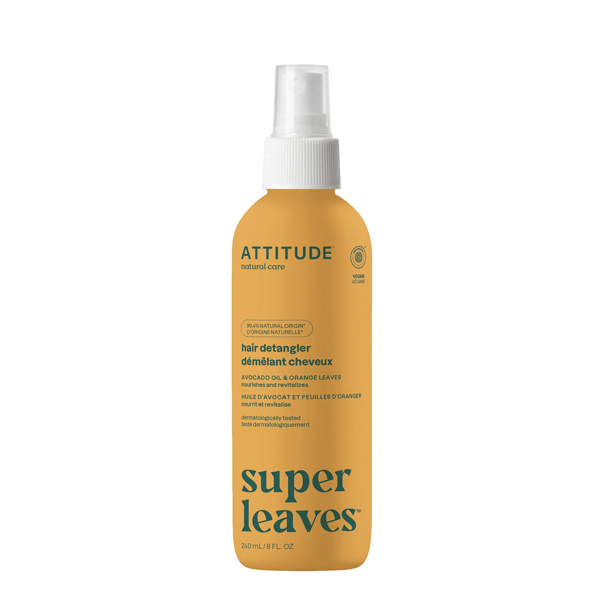 Super leaves Desenredante capilar Nutre y revitaliza Hojas de naranjo Attitude 240 ml