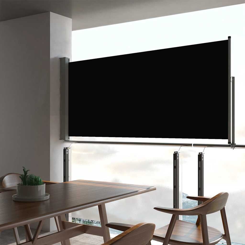 Vidaxl Toldo Lateral Retráctil De Jardín Negro 60x300 Cm_1